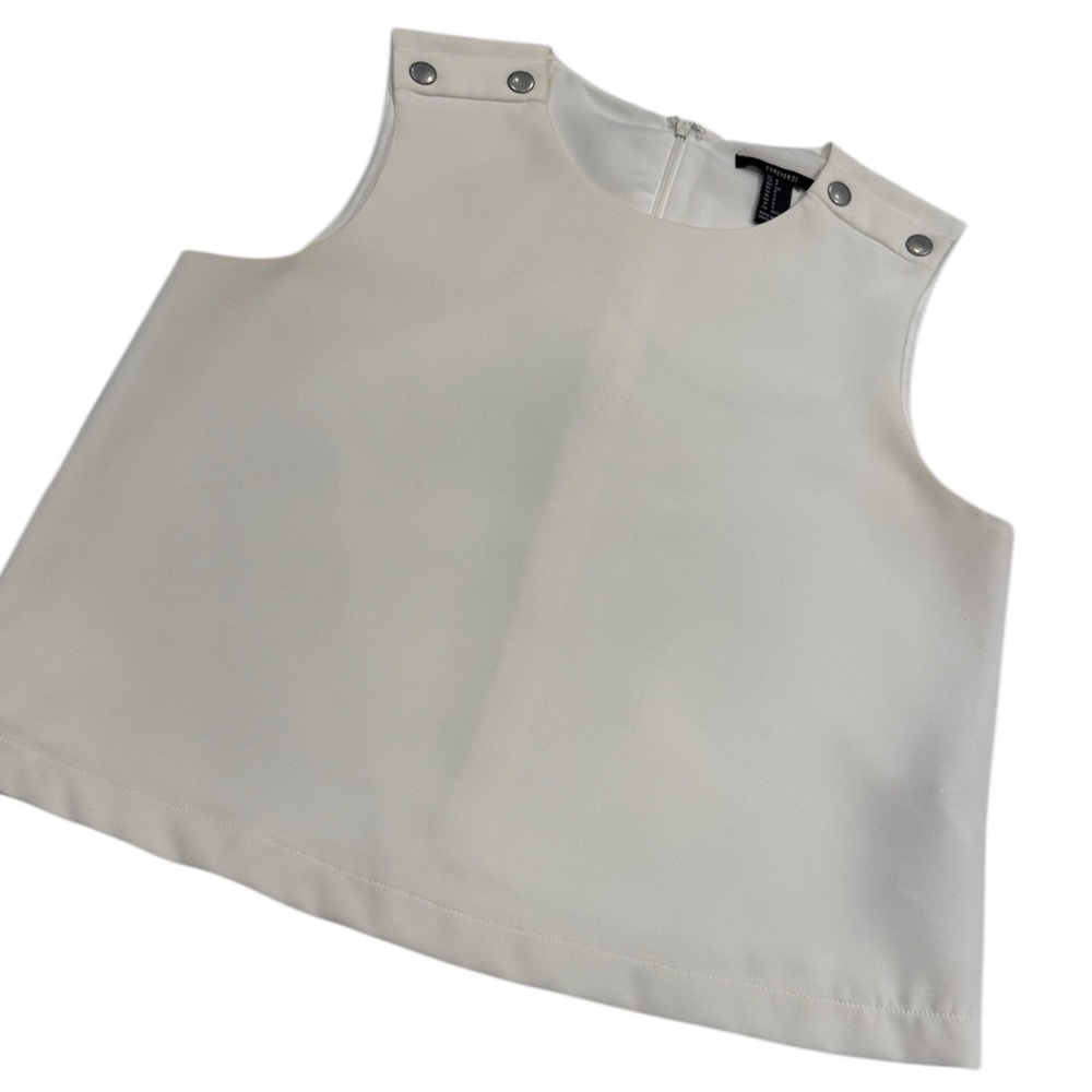 Sleeveless White Detail-Shoulder Women’s Dressy Top